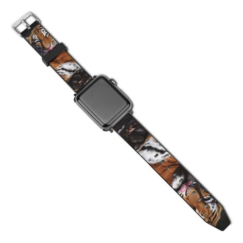 yanfind Watch Strap for Apple Watch   Big Cat Carnivore Wild Closeup Compatible with iWatch Series 5 4 3 2 1