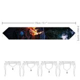 Yanfind Table Runner Backpack Blaze Dark Forest Burn Cup Fire Ash Firewood Burning Bonfire River Everyday Dining Wedding Party Holiday Home Decor