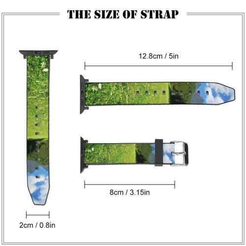 yanfind Watch Strap for Apple Watch Rural Countryside Plant Farm Pictures Grassland Outdoors Stock Tree Free Field Compatible with iWatch Series 5 4 3 2 1