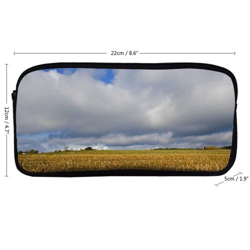 yanfind Pencil Case YHO Field Sky Field Natural  Autumn Cloud Landscape Sky Clouds Lane Grassland Zipper Pens Pouch Bag for Student Office School