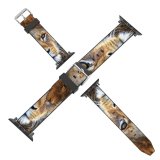 yanfind Watch Strap for Apple Watch Lion Big Cat  Wild Carnivore Closeup Compatible with iWatch Series 5 4 3 2 1