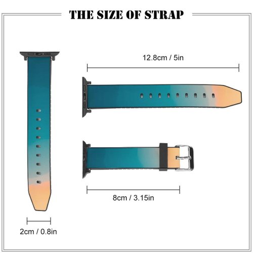 yanfind Watch Strap for Apple Watch Willian Justen De Vasconcellos Mountains Foggy Mist Sunrise Turquoise Sky Gradient Landscape Compatible with iWatch Series 5 4 3 2 1