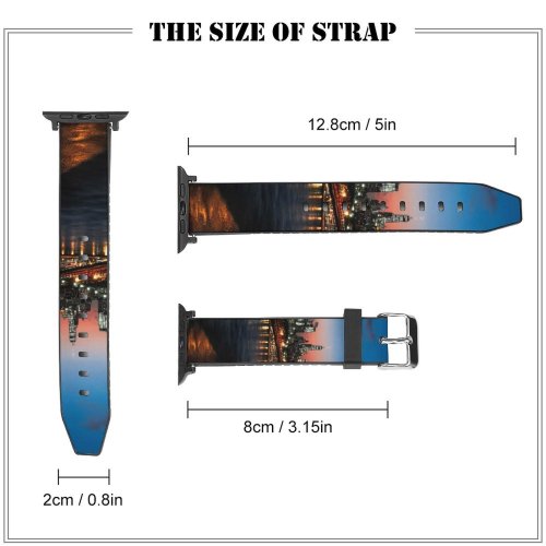 yanfind Watch Strap for Apple Watch Matteo Catanese Williamsburg  York City Suspension  City Lights Night Cityscape Compatible with iWatch Series 5 4 3 2 1