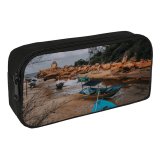 yanfind Pencil Case YHO Boats Clouds Boulders Landscape Daylight Travel Storm Watercrafts  River Outdoors Scenic Zipper Pens Pouch Bag for Student Office School
