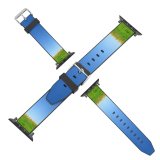 yanfind Watch Strap for Apple Watch Tree Sky Grass Landscape Field Clear Space Copyspace Hill Natural Grassland Meadow Compatible with iWatch Series 5 4 3 2 1