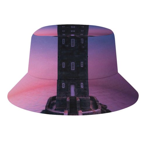 yanfind Adult Fisherman's Hat Sagar Subbaiah Lighthouse Moon Sunset Evening Fishing Fisherman Cap Travel Beach Sun protection