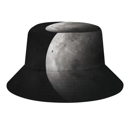 yanfind Adult Fisherman's Hat PIROD Space Black Dark Moon Planet Moon Fishing Fisherman Cap Travel Beach Sun protection