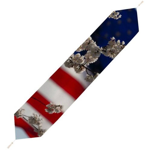 Yanfind Table Runner Blur Honor Liberty Spangled Flowers Independence Usa Administration Memorial Flag Veterans Th Everyday Dining Wedding Party Holiday Home Decor