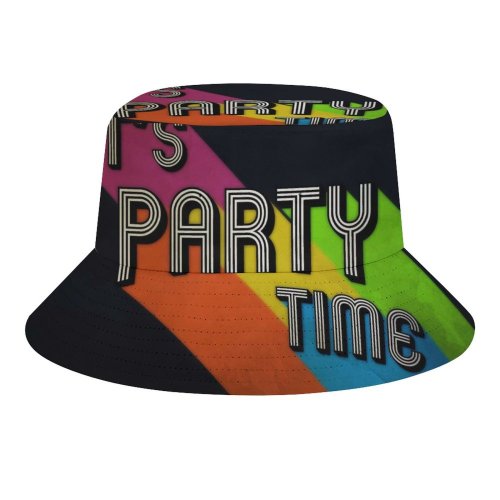 yanfind Adult Fisherman's Hat Rafael Fernandez Black Dark Quotes Its Party Time Minimal Colorful Fishing Fisherman Cap Travel Beach Sun protection