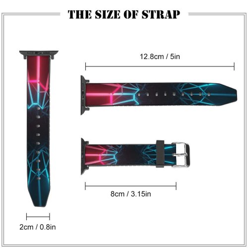 yanfind Watch Strap for Apple Watch Abstract Electric Neon Colorful Dark Lighting Compatible with iWatch Series 5 4 3 2 1