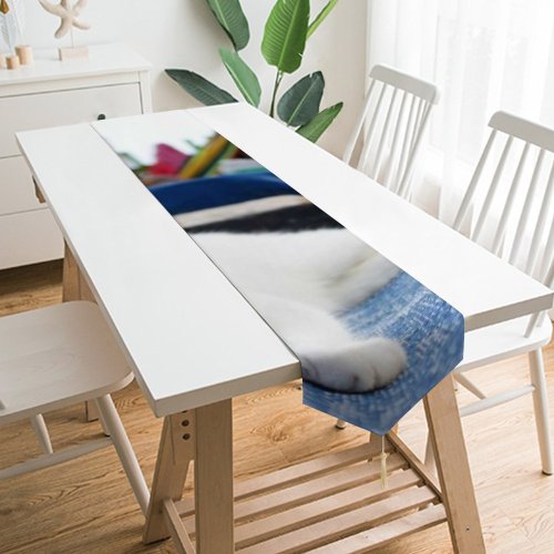 Yanfind Table Runner Young Kitty Pet Funny Kitten Portrait Whiskers Cute Little Adorable Face Cat Everyday Dining Wedding Party Holiday Home Decor