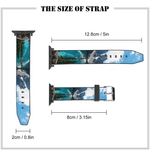 yanfind Watch Strap for Apple Watch Moraine Lake  Alberta Valley Ten Peaks Banff National Park  Mountains Compatible with iWatch Series 5 4 3 2 1