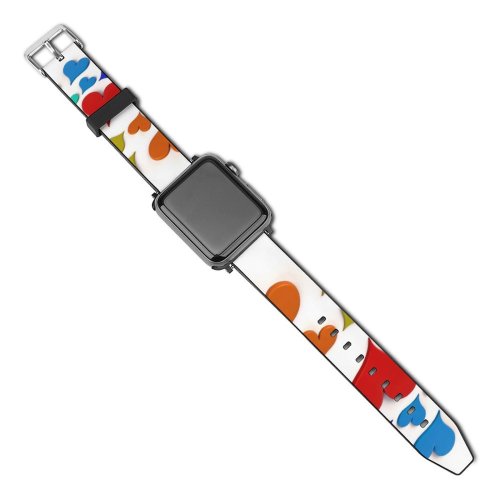 yanfind Watch Strap for Apple Watch Valentines Heart Rendered Rainbow Purple Cyan Petal Graphics Art Compatible with iWatch Series 5 4 3 2 1
