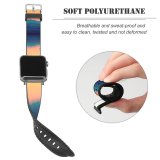 yanfind Watch Strap for Apple Watch Johannes Plenio Mountains Lake River Dusk Evening Reflection Boating Silhouette Compatible with iWatch Series 5 4 3 2 1