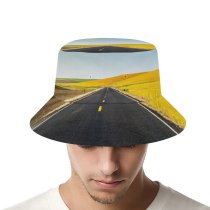 yanfind Adult Fisherman's Hat Youen California Meadow Country Side USA Landscape Endless Road Clear Sky Scenery Fishing Fisherman Cap Travel Beach Sun protection
