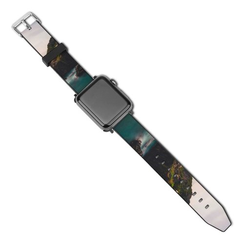 yanfind Watch Strap for Apple Watch MatteoRipamonti Riomaggiore Villiage Sunset Cliff Ocean Rocky Coast Italy Compatible with iWatch Series 5 4 3 2 1