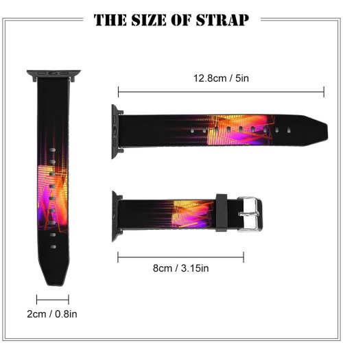 yanfind Watch Strap for Apple Watch Dark Neon Colorful AMOLED Typography Compatible with iWatch Series 5 4 3 2 1