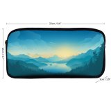 yanfind Pencil Case YHO Coyle Lakeside Sunrise Early Morning Minimal Art Gradient Landscape Scenic Panorama Zipper Pens Pouch Bag for Student Office School
