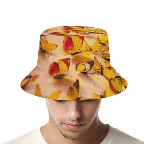 yanfind Adult Fisherman's Hat Drz Colorful Butterflies Wall Decorations Butterflies Closeup Assorted Beautiful Fishing Fisherman Cap Travel Beach Sun protection