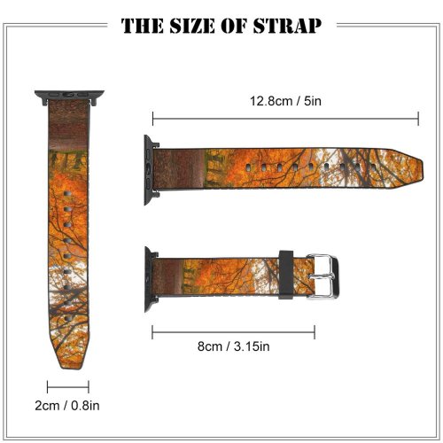 yanfind Watch Strap for Apple Watch Scenery Tree Plant Leaf Free Trunk Woodland Outdoors Maple Forest Wallpapers Compatible with iWatch Series 5 4 3 2 1