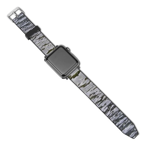 yanfind Watch Strap for Apple Watch Waters Liquid  Ocean Sea Lake Leaf Reflection Plant Watercourse Tree Lily Compatible with iWatch Series 5 4 3 2 1