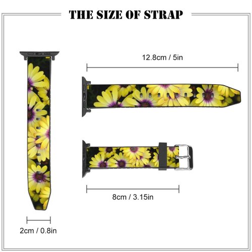 yanfind Watch Strap for Apple Watch Leigh Klotz Flowers Daisies  Bloom Spring Purple Floral Compatible with iWatch Series 5 4 3 2 1