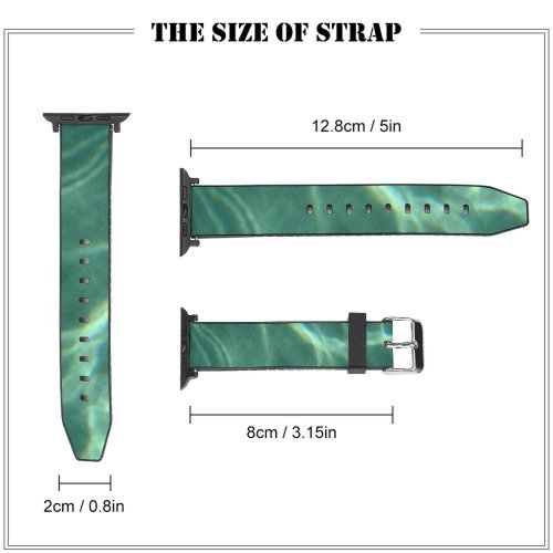 yanfind Watch Strap for Apple Watch Texture Sand Sea Underwater Light Fish Aqua Turquoise Organism Electric Transparent Compatible with iWatch Series 5 4 3 2 1