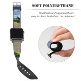 yanfind Watch Strap for Apple Watch Countryside Road Oak Domain Mound Manukau Grassland Outdoors Public Zealand Asphalt Compatible with iWatch Series 5 4 3 2 1