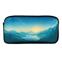 yanfind Pencil Case YHO Coyle Lakeside Sunrise Early Morning Minimal Art Gradient Landscape Scenic Panorama Zipper Pens Pouch Bag for Student Office School
