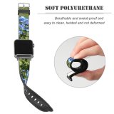 yanfind Watch Strap for Apple Watch Lake  Santa Plant Geranium Leaf  Free Carrizo National Petal Compatible with iWatch Series 5 4 3 2 1