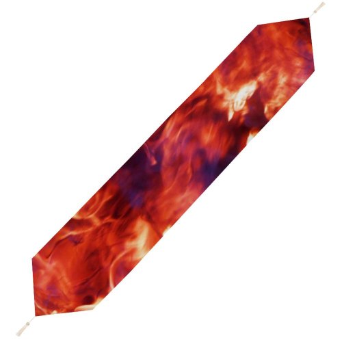 Yanfind Table Runner Blaze Dark Blazing Burn Fire Firewood Flammable Burning Warm Flame Warmly Hot Everyday Dining Wedding Party Holiday Home Decor