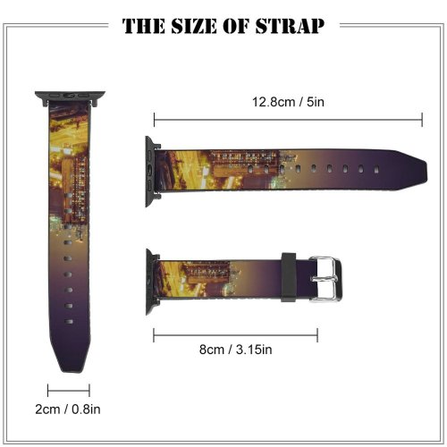 yanfind Watch Strap for Apple Watch Nattu Adnan Quarry Bay Park Hong Kong City Cityscape Night Time City Compatible with iWatch Series 5 4 3 2 1