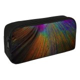 yanfind Pencil Case YHO Priyadarshi Ranjan Abstract  Feather Curved Lines Colorful Particles Zipper Pens Pouch Bag for Student Office School
