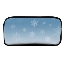 yanfind Pencil Case YHO Design Sky Snowflake Snow Snowflakes Winter Grass Season Frost Snow Zipper Pens Pouch Bag for Student Office School