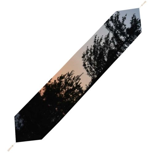 Yanfind Table Runner Abies Silhouette Evening Tree Treetop Pine Plant Fir Sunset Free Dusk Everyday Dining Wedding Party Holiday Home Decor