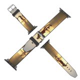 yanfind Watch Strap for Apple Watch Sunrise Friends Beach Sky Horizon Fun Sunset Happy Sea Friendship Compatible with iWatch Series 5 4 3 2 1