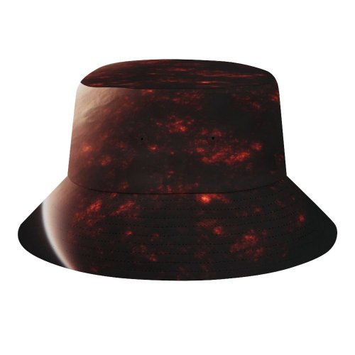 yanfind Adult Fisherman's Hat Space Planet Burning Space Exploration Dark Fishing Fisherman Cap Travel Beach Sun protection