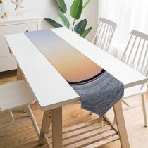 Yanfind Table Runner Horizon Cloud Sunset Sea Boat Sky Ocean Rock Morro Afterglow Sail Sunset Everyday Dining Wedding Party Holiday Home Decor
