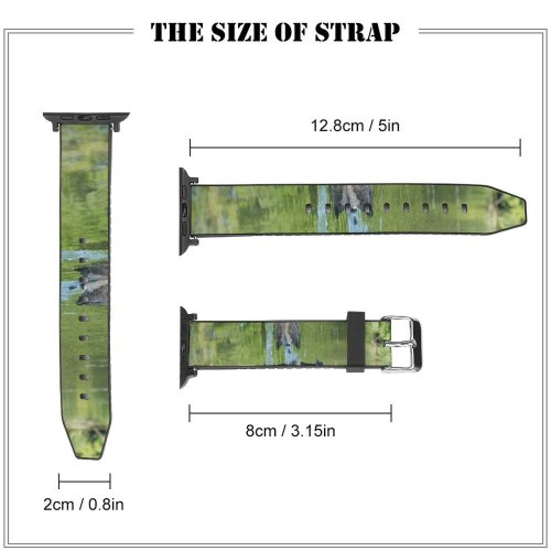 yanfind Watch Strap for Apple Watch Swans Swiming Summer Bird Duck Vertebrate  Goose Beak Ducks Geese Waterfowl Compatible with iWatch Series 5 4 3 2 1