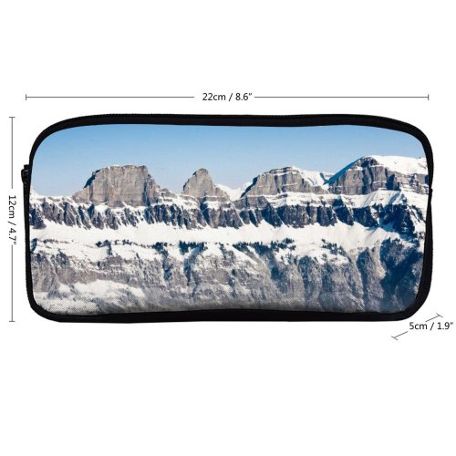 yanfind Pencil Case YHO Ridge Winter Massif Arête Swiss   Rocks Snow Landforms Nunatak Mountainous Zipper Pens Pouch Bag for Student Office School