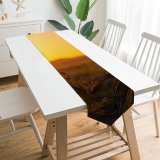 Yanfind Table Runner Backlit Golden Dry Sunlight Sunset Desert Landscape Mountains Field Sun Outdoors Hour Everyday Dining Wedding Party Holiday Home Decor