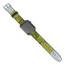 yanfind Watch Strap for Apple Watch Rural Countryside Plant Farm Grassland Outdoors Stock Flowers Free Flower Field Compatible with iWatch Series 5 4 3 2 1