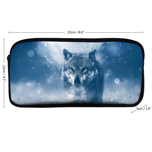 yanfind Pencil Case YHO Comfreak Wolf  Wild Winter Snowfall Fog Starring Zipper Pens Pouch Bag for Student Office School
