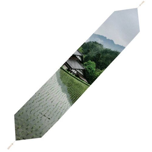 Yanfind Table Runner Ancient Old Rural Countryside Abies Plant Creative Farming Rice Pictures Grassland Everyday Dining Wedding Party Holiday Home Decor