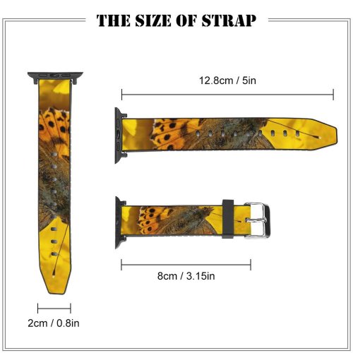 yanfind Watch Strap for Apple Watch Lady Flowers Butterfly Insects Closeup Compatible with iWatch Series 5 4 3 2 1