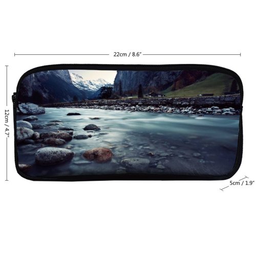 yanfind Pencil Case YHO River  Mountains Exposure Landscape Rocks Zipper Pens Pouch Bag for Student Office School