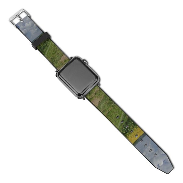 yanfind Watch Strap for Apple Watch Flowering Rural Countryside Domain Farm Bed Pictures Grassland Cloud Outdoors Poland Compatible with iWatch Series 5 4 3 2 1