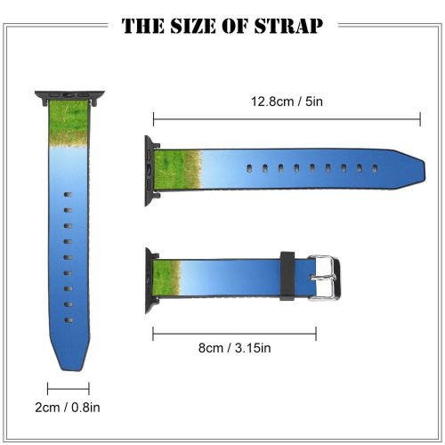 yanfind Watch Strap for Apple Watch Tree Sky Grass Landscape Field Clear Space Copyspace Hill Natural Grassland Meadow Compatible with iWatch Series 5 4 3 2 1