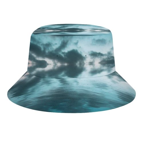 yanfind Adult Fisherman's Hat Fantasy Ocean Crescent Moon Sea Reflection Dark Clouds Night Sky Scenery Fishing Fisherman Cap Travel Beach Sun protection