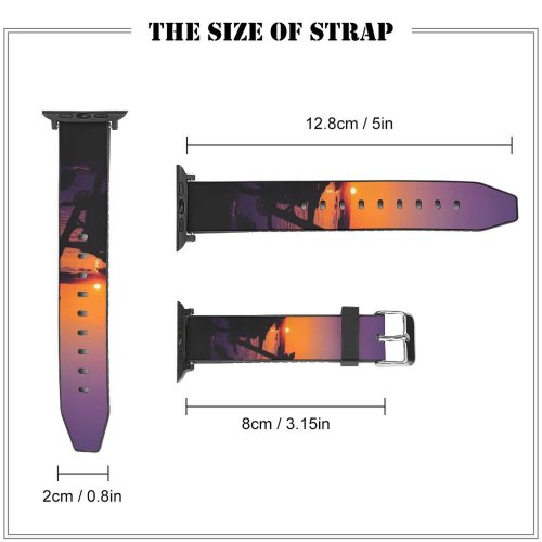 yanfind Watch Strap for Apple Watch Aziz Acharki Sunset Silhouette Hoodie Evening Dusk  Horizon Alone Compatible with iWatch Series 5 4 3 2 1